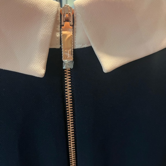 Ted baker NWOT navy pleated dress with bow collar - Picture 6 of 7